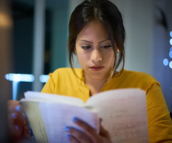 High school student studying human anatomy as preparation for a hygiene assistant career.